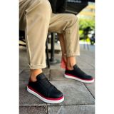 CH979 - Santoni GBT Spor Erkek Ayakkabı SIYAH/KIRMIZI 43 Numara