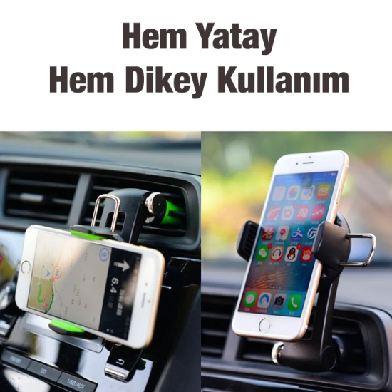 Ally 360 Dönebilen Araç Klima Havalandırma Bölmesi Kancalı Telefon Tut