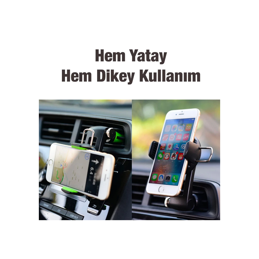 Ally 360 Dönebilen Araç Klima Havalandırma Bölmesi Kancalı Telefon Tut