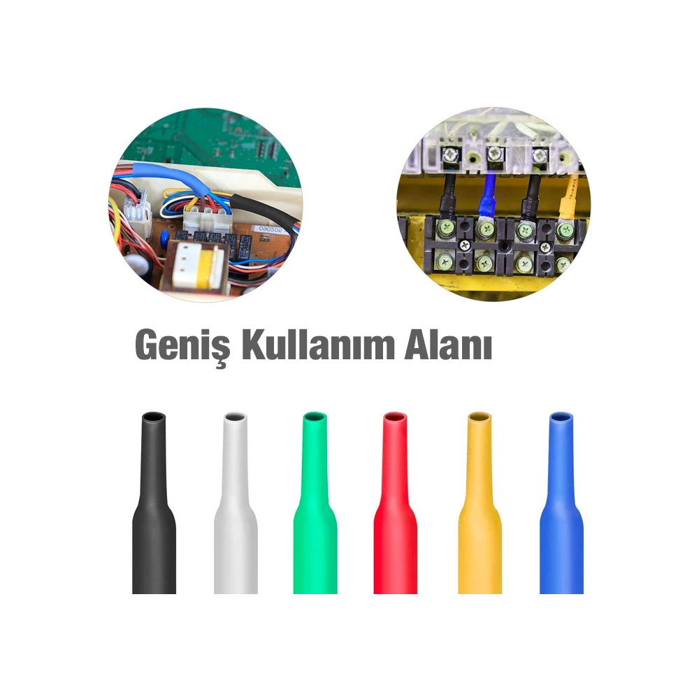 Ally 5 Renk Makaron Isı İle Daralan Kablo Seti 530 Adet 8 Boy Set