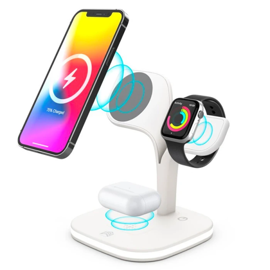 Ally 5in1 iPhone 15-14-13-12 Apple Watch Tutucu Kablosuz Şarj İstasyon
