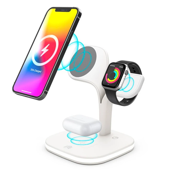 Ally 5in1 iPhone 15-14-13-12 Apple Watch Tutucu Kablosuz Şarj İstasyon