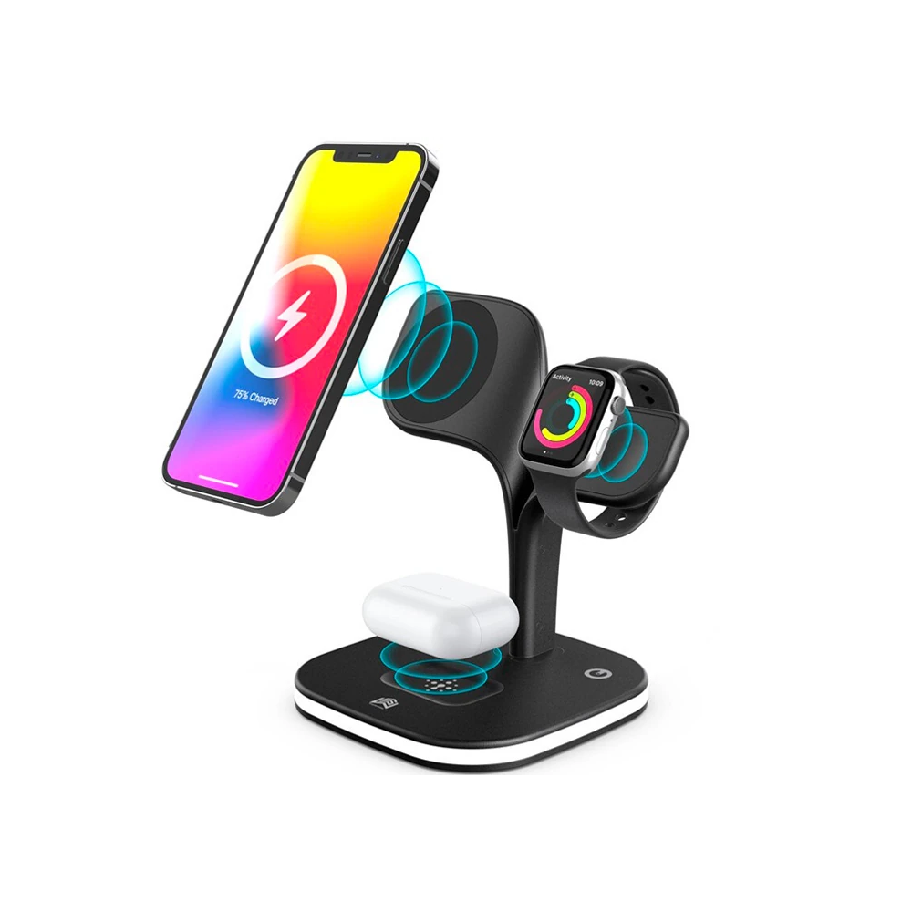 Ally 5in1 iPhone 15-14-13-12 Apple Watch Tutucu Kablosuz Şarj İstasyon