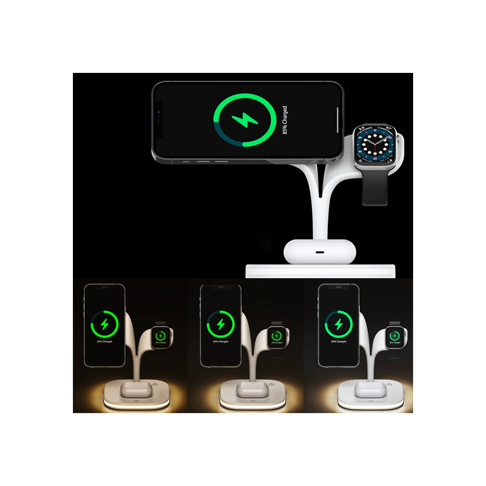 Ally 5in1 iPhone 15-14-13-12 Apple Watch Tutucu Kablosuz Şarj İstasyon
