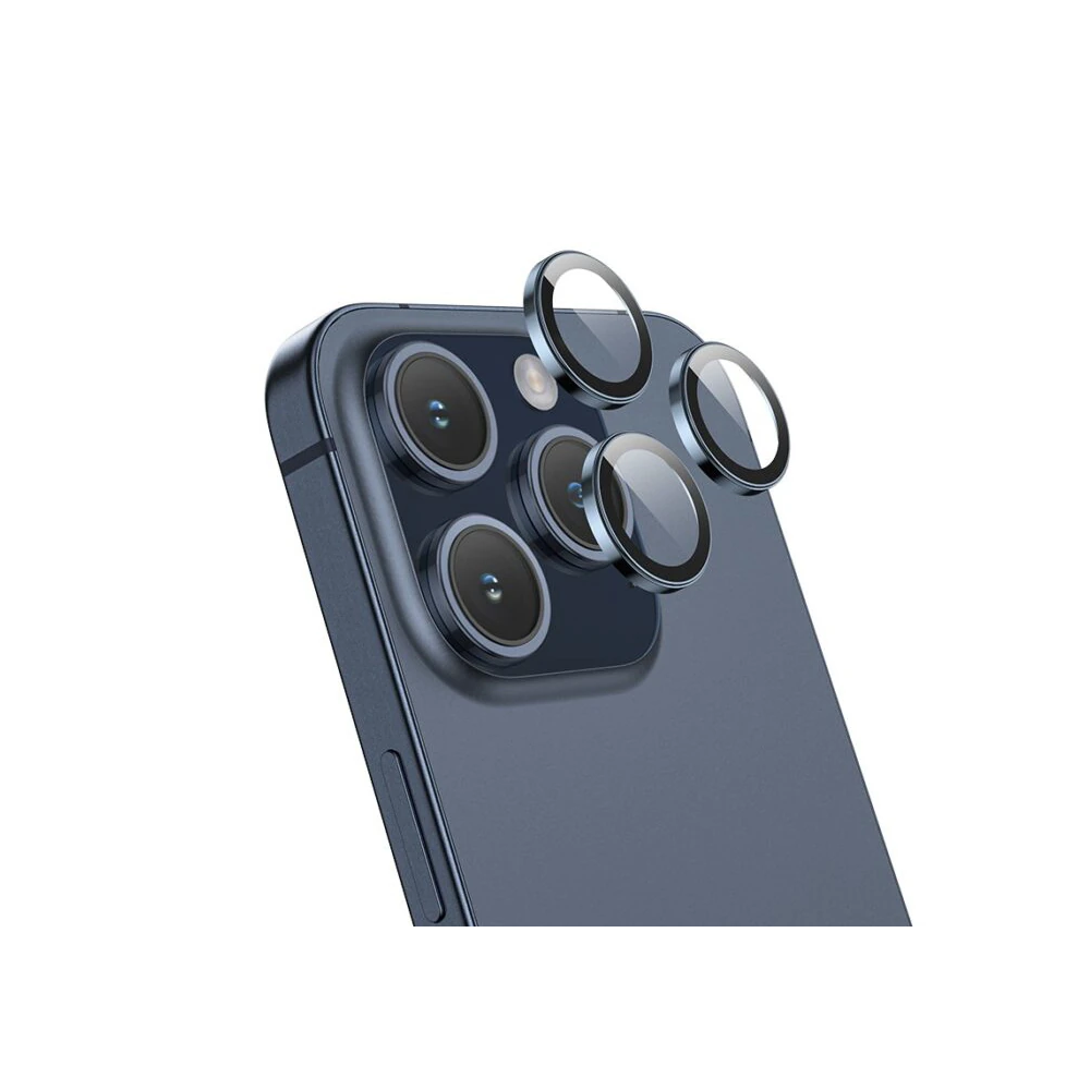 HOCO Crystal Clear iPhone 15 Pro-15 Pro Max HD 3D Metal Çerçeveli Kame