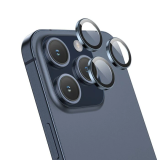 HOCO Crystal Clear iPhone 15 Pro-15 Pro Max HD 3D Metal Çerçeveli Kame