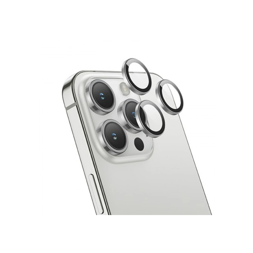 HOCO Crystal Clear iPhone 15 Pro-15 Pro Max HD 3D Metal Çerçeveli Kame