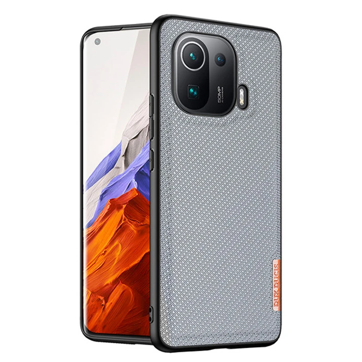 Dux Ducis Fino Serisi Xiaomi Mi 11 Pro Kılıf Premium Dokuma Silikon Kı