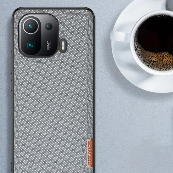 Dux Ducis Fino Serisi Xiaomi Mi 11 Pro Kılıf Premium Dokuma Silikon Kı