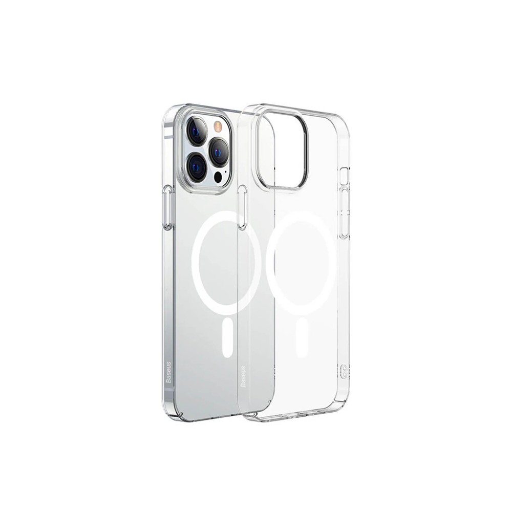Baseus Crystal iPhone 13 Pro Magsafe Silikon Kılıf + Tempered Ekran Ko