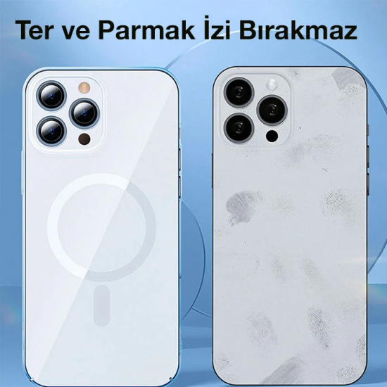 Baseus Crystal iPhone 13 Pro Magsafe Silikon Kılıf + Tempered Ekran Ko