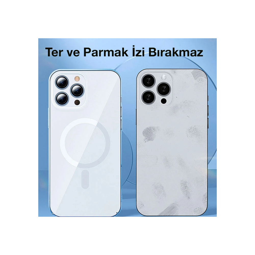 Baseus Crystal iPhone 13 Pro Magsafe Silikon Kılıf + Tempered Ekran Ko