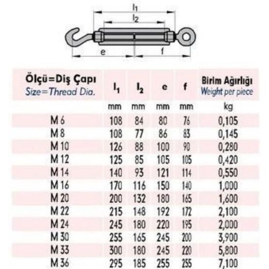 Ennalbur M6 Çektirme ( 4 Adet )