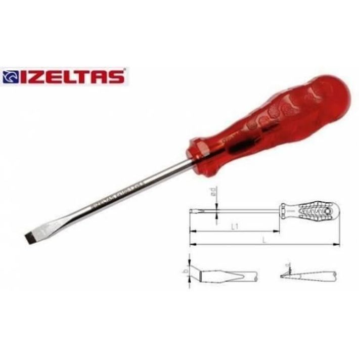 İzeltaş Kraft Düz Tornavida 5x80