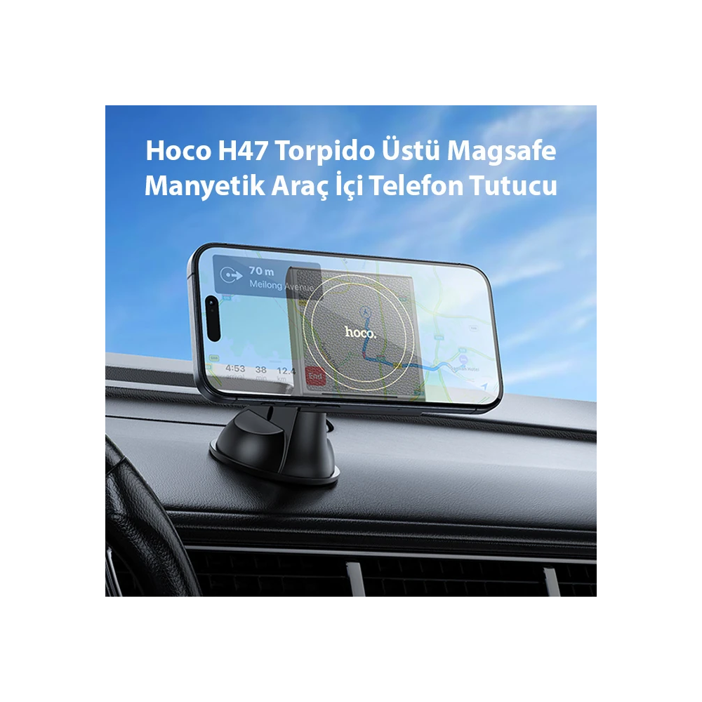 Hoco H47 Torpido Üstü Magsafe Manyetik Araç İçi Telefon Tutucu