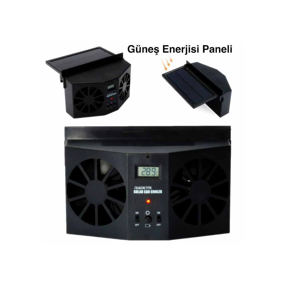 Ally R-8032 Güneş Enerjili Çift Fanlı Solar Oto Araç Havalandırma