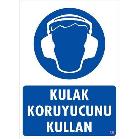 Kulak Koruyucu Kullan Uyarı Levhası 25x35 KOD:35