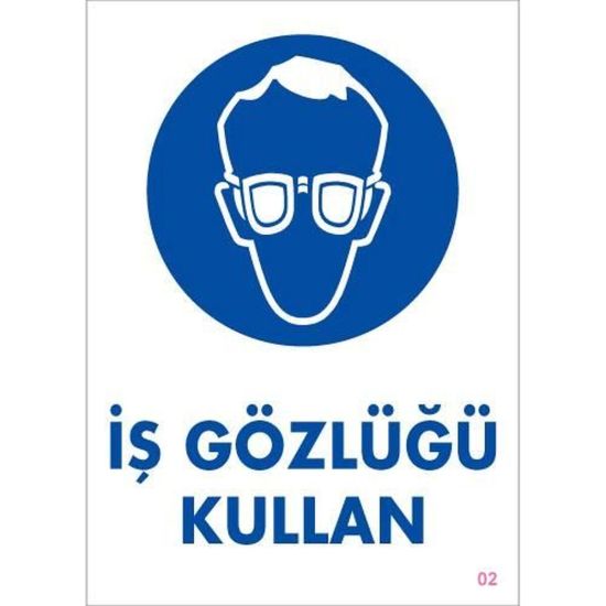 İş Gözlüğü Kullan Uyarı Levhası 25x35 KOD:2