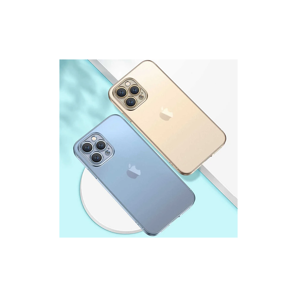 iPhone 13 Pro Max Renkli Kenar Şeffaf Kılıf Kamera Korumalı Silikon Kı
