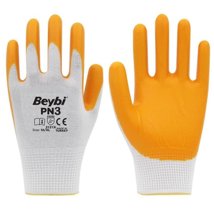 Ennalbur Beybi PN3 Nitril Sarı İş Eldiveni No:9 1 Çift