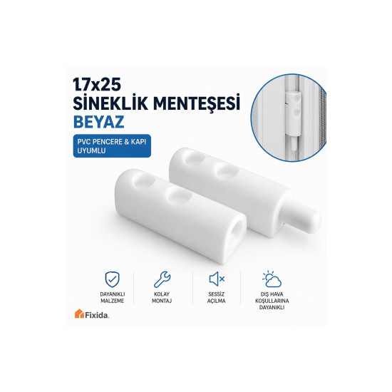 17x25 Sineklik Menteşe Beyaz Renk 20'li