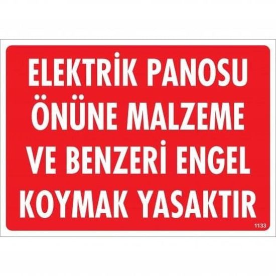 Elektrik Panosu Önüne Malzeme Ve Benzeri Engel Koymak Yasaktır Uyarı L