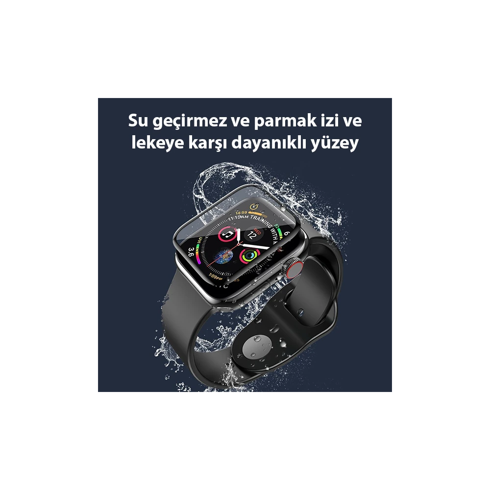 Apple Watch 7-8 41mm 3D PMMA Kavisli Full Cam Ekran Koruyucu PET