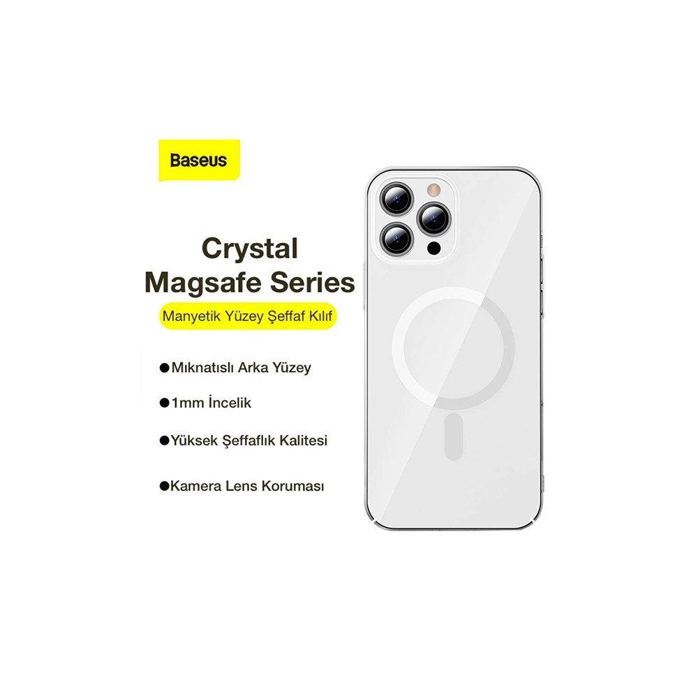Baseus Crystal iPhone 12 Pro Max Kılıf Magsafe Uyumlu Manyetik Kılıf
