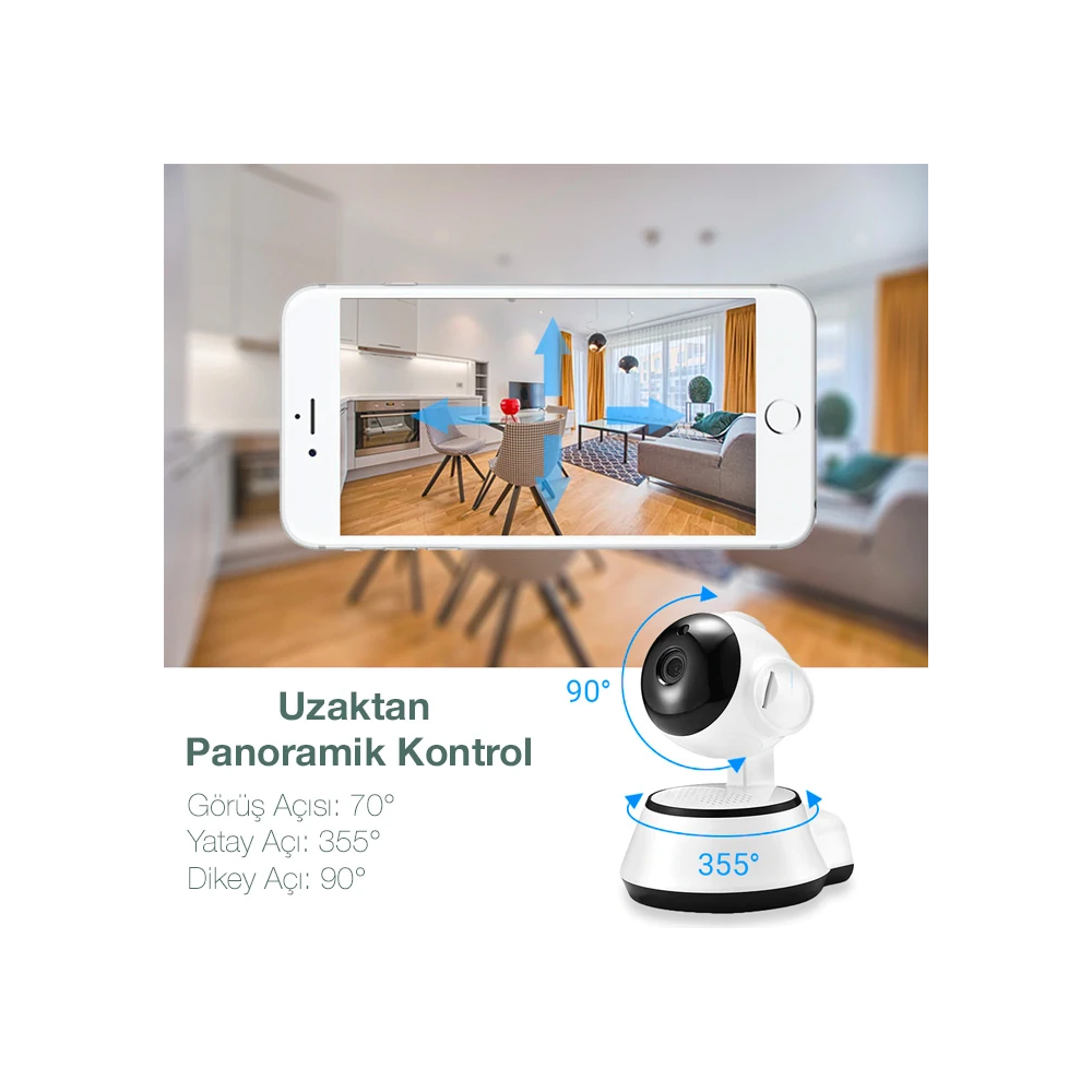 ALLY V380 1080P HD Gece Görüşlü Hareket Sensörlü WIFI Güvenlik Kameras