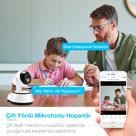 ALLY V380 1080P HD Gece Görüşlü Hareket Sensörlü WIFI Güvenlik Kameras