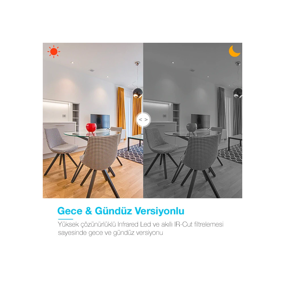ALLY V380 1080P HD Gece Görüşlü Hareket Sensörlü WIFI Güvenlik Kameras