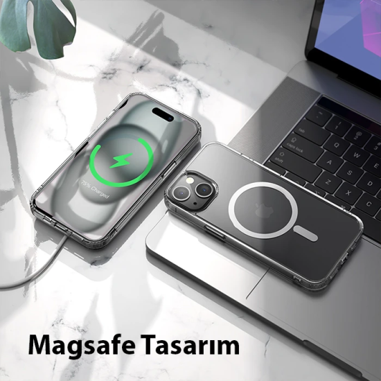 Hoco iPhone 15 Plus Anti-Fall Darbe Önleyici Airbag Manyetik Magsafe S