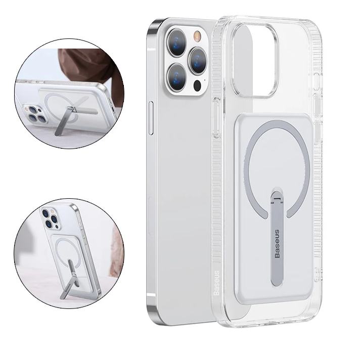 Baseus iPhone 13 Pro 6.1inç Manyetik Magsafe Standlı Silikon Kılıf