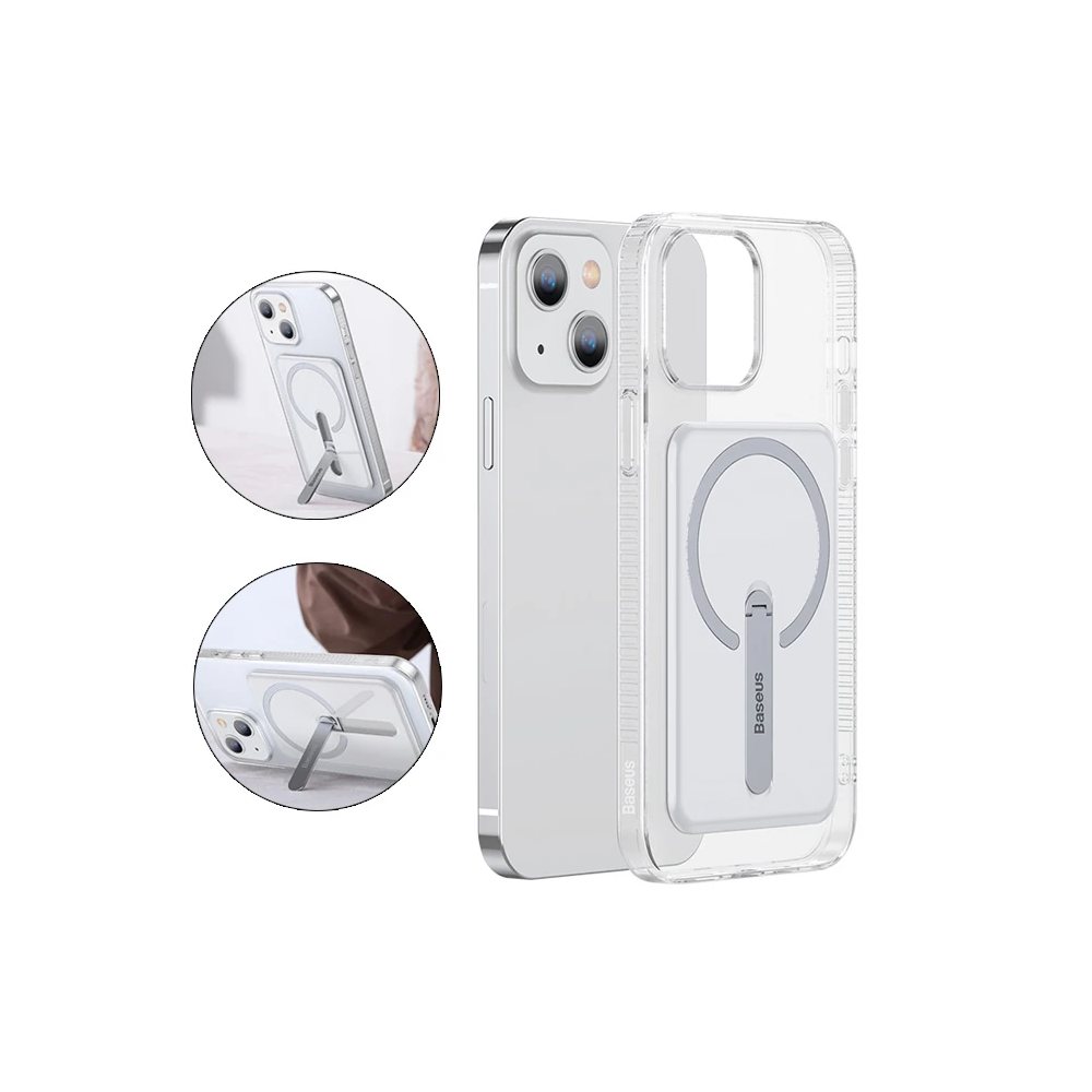 Baseus iPhone 13 6.1inç Manyetik Magsafe Standlı Silikon Kılıf