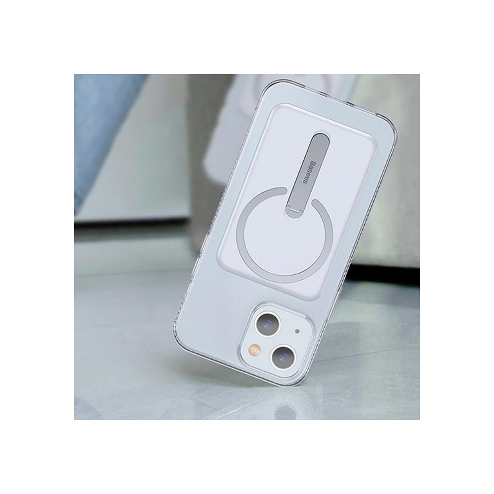 Baseus iPhone 13 6.1inç Manyetik Magsafe Standlı Silikon Kılıf