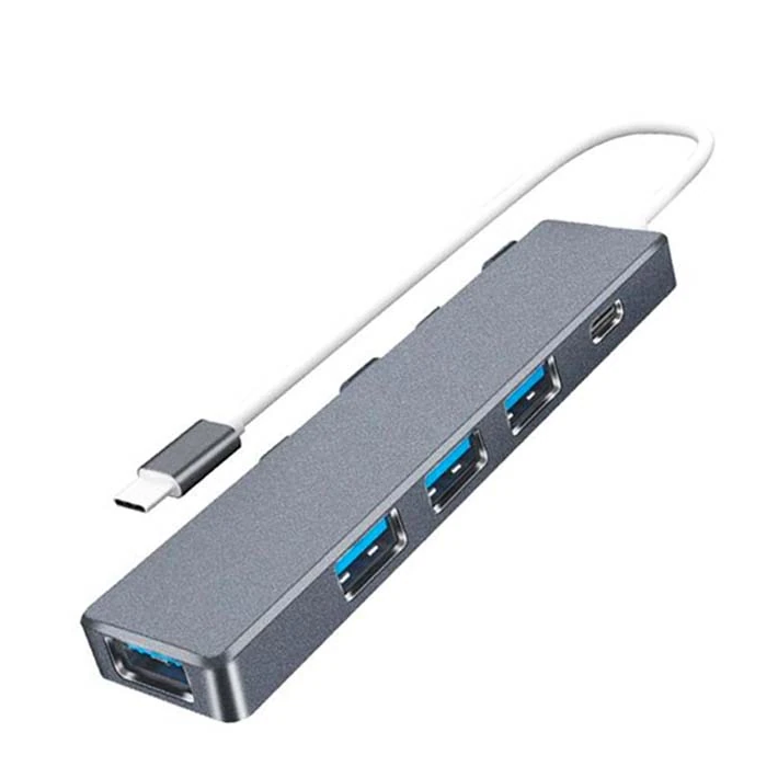ALLY ADS-301C 5 in 1 Type C Dönüştürücü 4 Usb Portlu Adaptör Hub Çokla