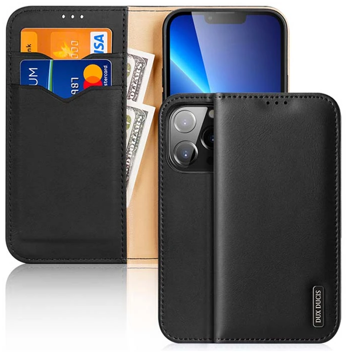 Dux Ducis iPhone 13 Pro Max Kılıf Mıknatıslı Cüzdanlı Deri Kılıf Hivo 