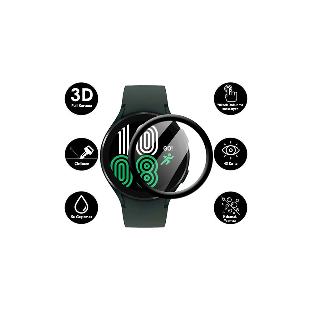 Sm Galaxy Watch 4 40mm 3D Full Kaplama Ekran Koruyucu PET+PMMA