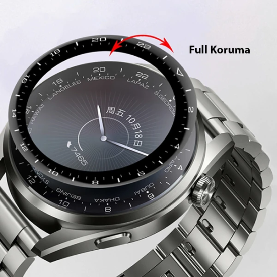 Huawei Watch 3 Pro 3D Full Kaplama Ekran Koruyucu PET+PMMA