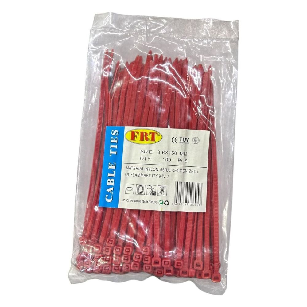 Ennalbur FRT Kırmızı 3,6X150 Kablo Bağı