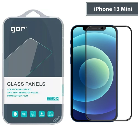 GOR iPhone 13 Mini 5.4 9D Hardening Tempered Full Cam Ekran Koruyucu