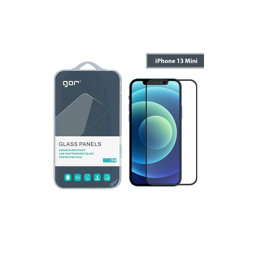 GOR iPhone 13 Mini 5.4 9D Hardening Tempered Full Cam Ekran Koruyucu