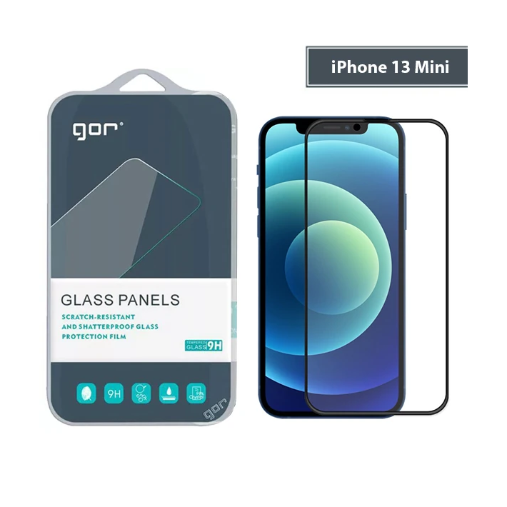 GOR iPhone 13 Mini 5.4 9D Hardening Tempered Full Cam Ekran Koruyucu