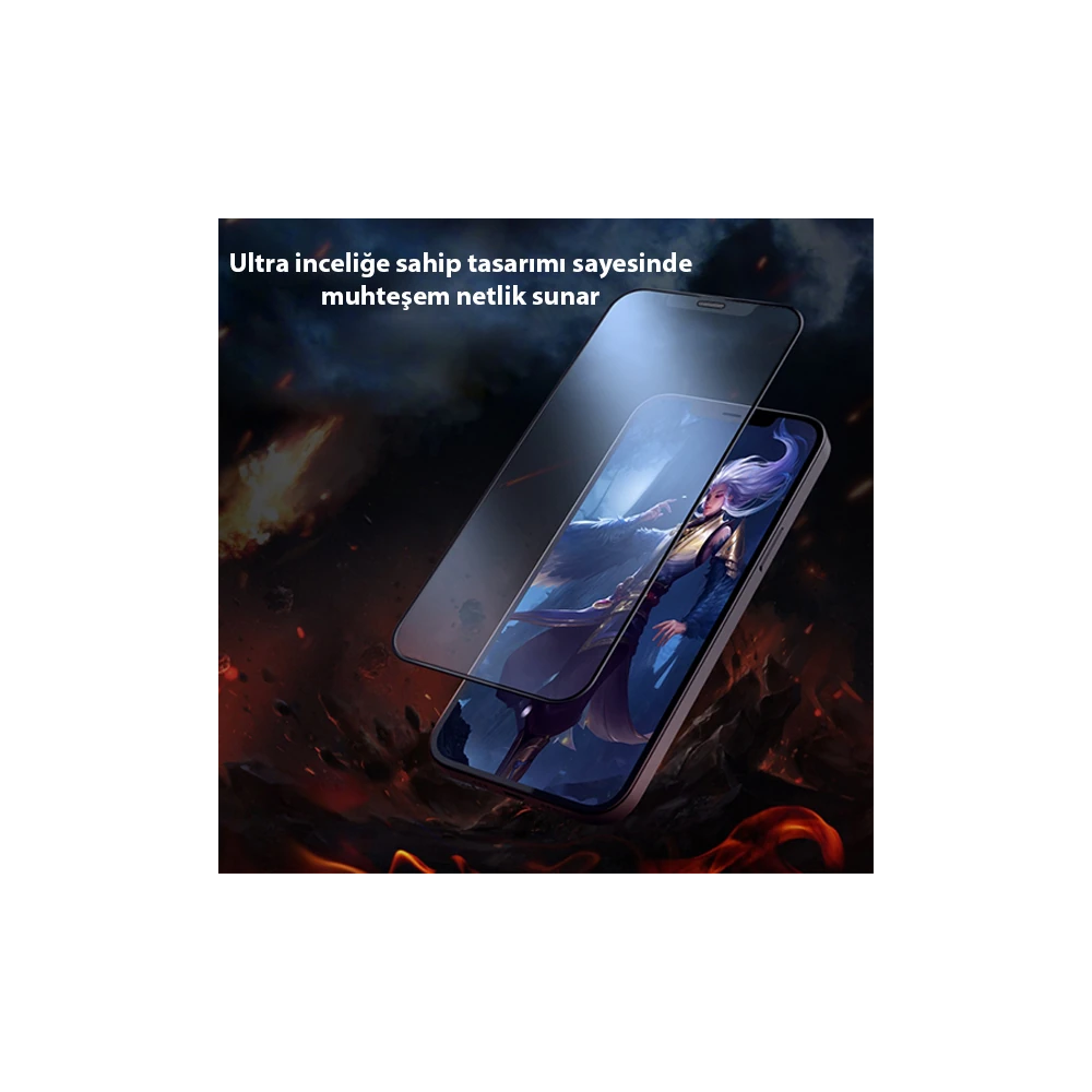 GOR iPhone 12-12 Pro 6.1 9D Hardening Tempered Full Cam Ekran Koruyucu
