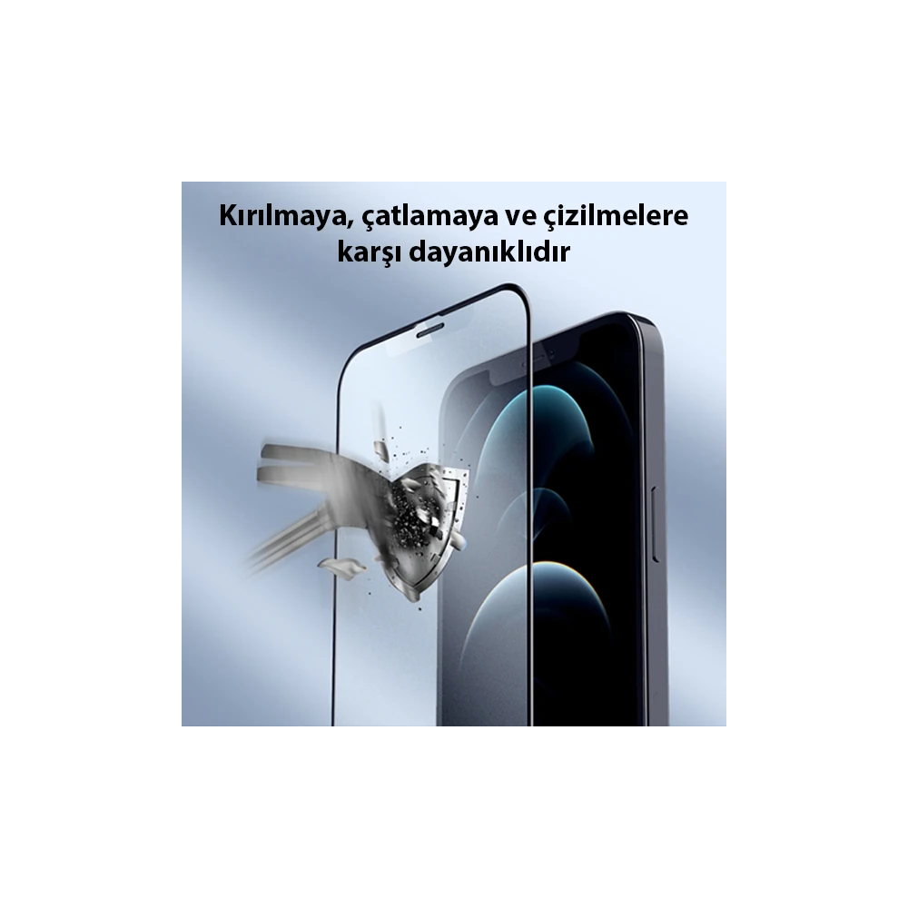 GOR iPhone 12-12 Pro 6.1 9D Hardening Tempered Full Cam Ekran Koruyucu