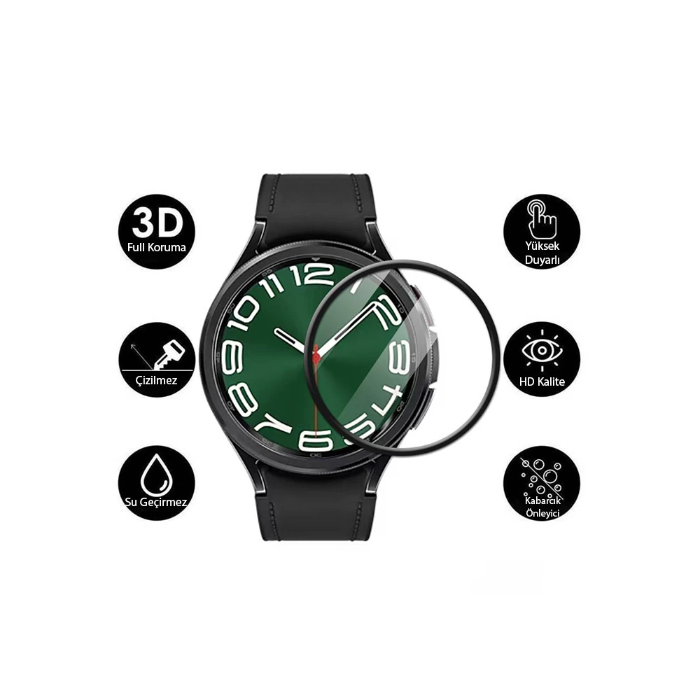 Ally Samsung Galaxy Watch 6 Classic 43mm PMMA Cam Ekran Koruyucu