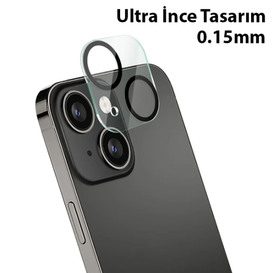 ALLY İPhone 13-13 Mini 3D Full Tempered Glass Cam Kamera Koruyucu