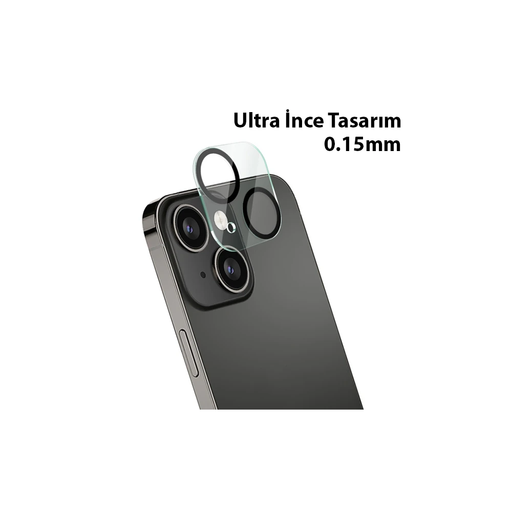 ALLY İPhone 13-13 Mini 3D Full Tempered Glass Cam Kamera Koruyucu