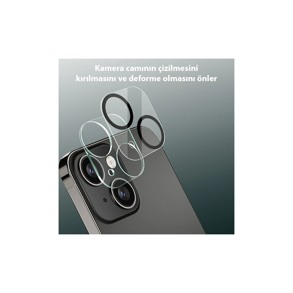 ALLY İPhone 13-13 Mini 3D Full Tempered Glass Cam Kamera Koruyucu