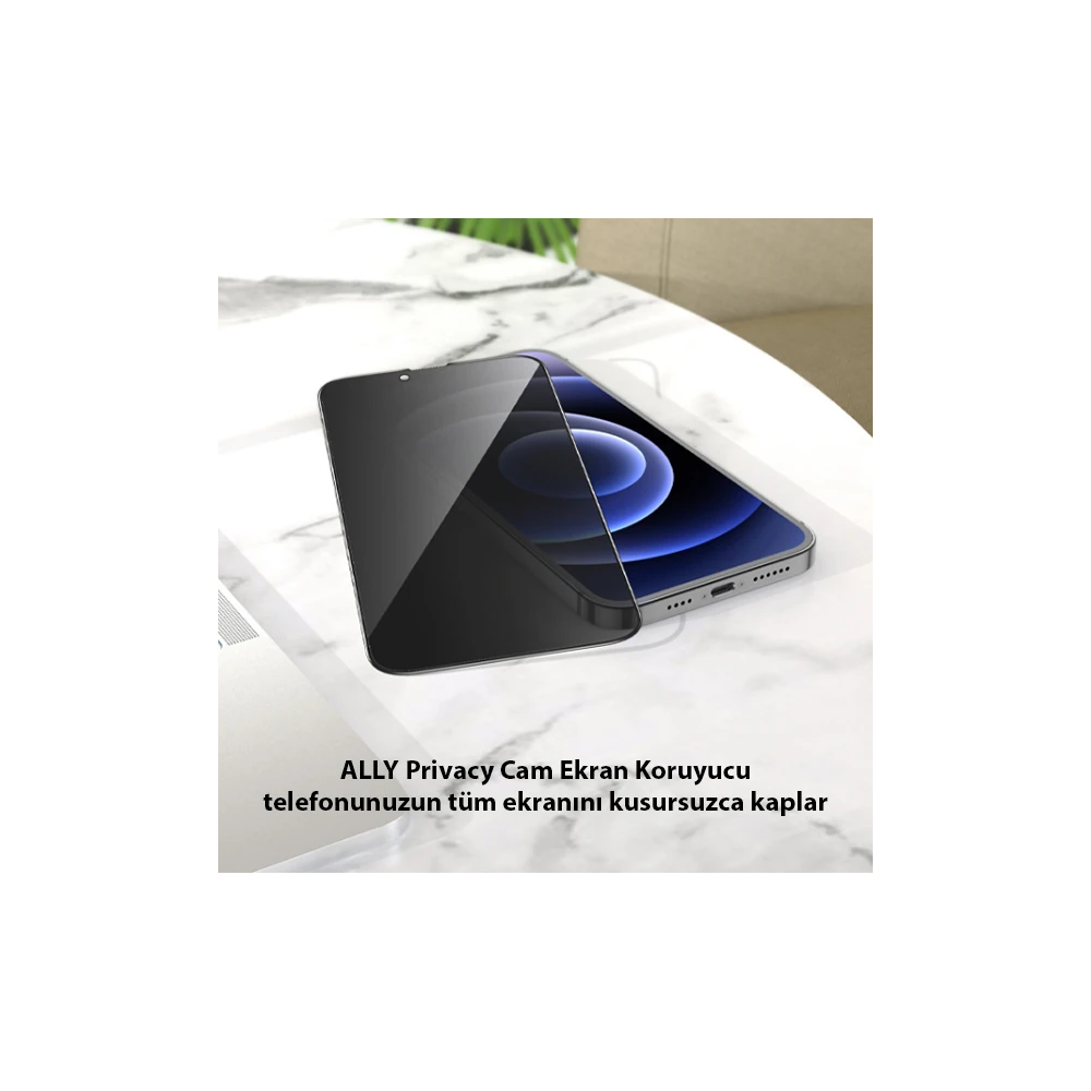 ALLY İPhone 13 Mini 3D Full Privacy Gizlilik Cam Ekran Koruyucu Anti-S